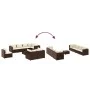 Gartenmöbel-Set 9-teilig mit braunen Polstern aus synthetischem Rattan. von , Gartensets - Ref: Foro24-3308201, Preis: 634,72...