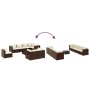 Set muebles de jardín 9 piezas y cojines ratán sintético marrón de , Conjuntos de jardín - Ref: Foro24-3308201, Precio: 630,8...