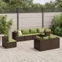 Set sofás de jardín 8 piezas y cojines ratán sintético marrón by , Garden sets - Ref: Foro24-3308198, Price: 619,45 €, Discou...