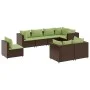 Set sofás de jardín 8 piezas y cojines ratán sintético marrón by , Garden sets - Ref: Foro24-3308198, Price: 619,45 €, Discou...