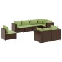 Set sofás de jardín 8 piezas y cojines ratán sintético marrón by , Garden sets - Ref: Foro24-3308198, Price: 631,02 €, Discou...