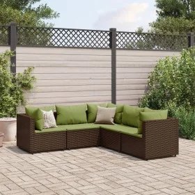 Gartenmöbel-Set, 5-teilig, mit braunen Kunststoff-Rattan-Kissen. von , Gartensets - Ref: Foro24-3308126, Preis: 423,38 €, Rab...