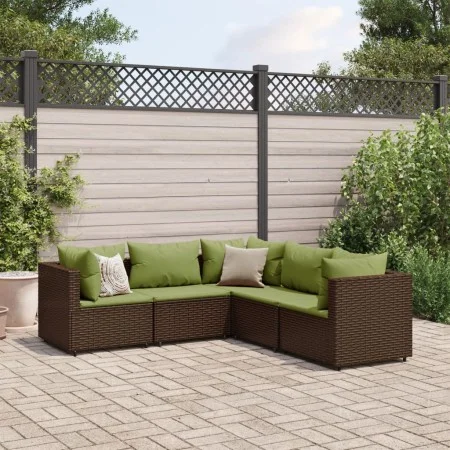 Gartenmöbel-Set, 5-teilig, mit braunen Kunststoff-Rattan-Kissen. von , Gartensets - Ref: Foro24-3308126, Preis: 423,73 €, Rab...
