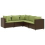 Gartenmöbel-Set, 5-teilig, mit braunen Kunststoff-Rattan-Kissen. von , Gartensets - Ref: Foro24-3308126, Preis: 431,46 €, Rab...