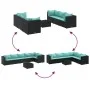 Gartenmöbel-Set und Kissen, 7-teilig, aus schwarzem Kunststoff-Rattan. von , Gartensets - Ref: Foro24-3308220, Preis: 476,03 ...