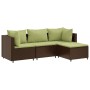 Set muebles de jardín 4 piezas y cojines ratán sintético marrón by , Garden sets - Ref: Foro24-3308054, Price: 274,97 €, Disc...