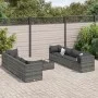 Gartenmöbel-Set 9-teilig mit grauen Polstern aus synthetischem Rattan von , Gartensets - Ref: Foro24-3308042, Preis: 596,18 €...