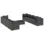 Gartenmöbel-Set 9-teilig mit grauen Polstern aus synthetischem Rattan von , Gartensets - Ref: Foro24-3308042, Preis: 596,18 €...