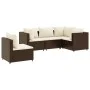 Set muebles de jardín 5 piezas y cojines ratán sintético marrón by , Garden sets - Ref: Foro24-3308153, Price: 387,81 €, Disc...