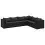Set muebles de jardín 6 piezas y cojines ratán sintético negro de , Conjuntos de jardín - Ref: Foro24-3308139, Precio: 486,12...