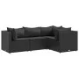 Gartenmöbel-Set mit 4-teiligen Kissen aus schwarzem Kunststoff-Rattan von , Gartensets - Ref: Foro24-3308075, Preis: 336,96 €...