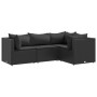 Juego de jardín con cojines 4 piezas ratán sintético negro by , Garden sets - Ref: Foro24-3308075, Price: 357,35 €, Discount: %