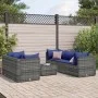 Set de muebles de jardín 6 pzas y cojines ratán sintético gris by , Garden sets - Ref: Foro24-3308023, Price: 379,60 €, Disco...