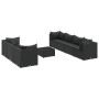 Set de muebles de jardín 8 pzas y cojines ratán sintético negro by , Garden sets - Ref: Foro24-3308035, Price: 631,70 €, Disc...
