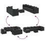 Set de muebles de jardín 8 pzas y cojines ratán sintético negro by , Garden sets - Ref: Foro24-3308035, Price: 631,70 €, Disc...