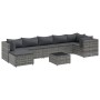 Gartenmöbel-Set 8-teilig mit grauen Polstern aus synthetischem Rattan von , Gartensets - Ref: Foro24-3308234, Preis: 531,40 €...