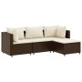 Set muebles de jardín 4 piezas y cojines ratán sintético marrón by , Garden sets - Ref: Foro24-3308049, Price: 292,63 €, Disc...