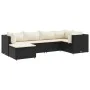 Set muebles de jardín 6 piezas y cojines ratán sintético negro de , Conjuntos de jardín - Ref: Foro24-3308208, Precio: 448,99...