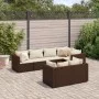 Gartenmöbel-Set, 7-teilig, mit braunen Polstern aus synthetischem Rattan. von , Gartensets - Ref: Foro24-3308185, Preis: 538,...