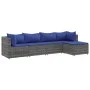 Gartenmöbel-Set 5-teilig mit grauen Polstern aus synthetischem Rattan von , Gartensets - Ref: Foro24-3308063, Preis: 319,42 €...