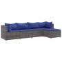 Gartenmöbel-Set 5-teilig mit grauen Polstern aus synthetischem Rattan von , Gartensets - Ref: Foro24-3308063, Preis: 341,27 €...