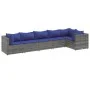 Set de muebles de jardín 6 pzas y cojines ratán sintético gris de , Conjuntos de jardín - Ref: Foro24-3308111, Precio: 389,45...