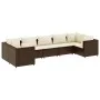 Set muebles de jardín 7 piezas y cojines ratán sintético marrón von , Gartensets - Ref: Foro24-3308257, Preis: 495,00 €, Raba...