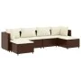 Set muebles de jardín 6 piezas y cojines ratán sintético marrón de , Conjuntos de jardín - Ref: Foro24-3308241, Precio: 353,4...