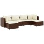Set muebles de jardín 6 piezas y cojines ratán sintético marrón by , Garden sets - Ref: Foro24-3308241, Price: 357,36 €, Disc...