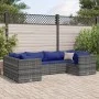 Set de muebles de jardín 6 pzas y cojines ratán sintético gris de , Conjuntos de jardín - Ref: Foro24-3308255, Precio: 380,53...