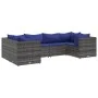 Set de muebles de jardín 6 pzas y cojines ratán sintético gris de , Conjuntos de jardín - Ref: Foro24-3308255, Precio: 380,53...