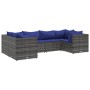 Set de muebles de jardín 6 pzas y cojines ratán sintético gris by , Garden sets - Ref: Foro24-3308255, Price: 384,77 €, Disco...