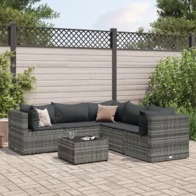Set de muebles de jardín 6 pzas y cojines ratán sintético gris von , Gartensets - Ref: Foro24-3308130, Preis: 414,21 €, Rabat...