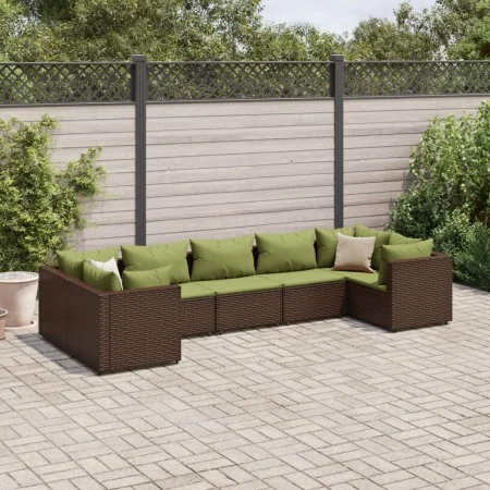 Gartenmöbel-Set, 7-teilig, mit braunen Polstern aus synthetischem Rattan. von , Gartensets - Ref: Foro24-3308262, Preis: 525,...