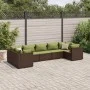 Gartenmöbel-Set, 7-teilig, mit braunen Polstern aus synthetischem Rattan. von , Gartensets - Ref: Foro24-3308262, Preis: 525,...