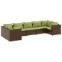 Gartenmöbel-Set, 7-teilig, mit braunen Polstern aus synthetischem Rattan. von , Gartensets - Ref: Foro24-3308262, Preis: 525,...