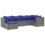 Gartenmöbel-Set, 6-teilig, mit grauen Polstern aus synthetischem Rattan. von , Gartensets - Ref: Foro24-3308215, Preis: 378,2...