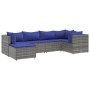 Gartenmöbel-Set, 6-teilig, mit grauen Polstern aus synthetischem Rattan. von , Gartensets - Ref: Foro24-3308215, Preis: 381,3...