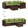 Gartenmöbel-Set, 5-teilig, mit braunen Kunststoff-Rattan-Kissen. von , Gartensets - Ref: Foro24-3308014, Preis: 363,76 €, Rab...