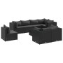 Set de muebles de jardín 9 pzas y cojines ratán sintético negro by , Garden sets - Ref: Foro24-3308203, Price: 704,41 €, Disc...