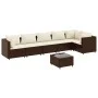 Gartenmöbel-Set, 7-teilig, mit braunen Polstern aus synthetischem Rattan. von , Gartensets - Ref: Foro24-3308113, Preis: 584,...