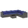 Gartenmöbel-Set 7-teilig und Kissen aus grauem Kunst-Rattan von , Gartensets - Ref: Foro24-3308151, Preis: 473,34 €, Rabatt: %