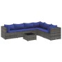 Gartenmöbel-Set 7-teilig und Kissen aus grauem Kunst-Rattan von , Gartensets - Ref: Foro24-3308151, Preis: 472,90 €, Rabatt: %