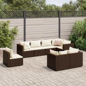 Set sofás de jardín 8 piezas y cojines ratán sintético marrón by , Garden sets - Ref: Foro24-3308193, Price: 566,24 €, Discou...