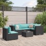 Gartenmöbel-Set, 6-teilig, mit schwarzen Kissen aus synthetischem Rattan. von , Gartensets - Ref: Foro24-3308164, Preis: 445,...