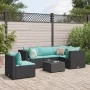 Set muebles de jardín 6 piezas y cojines ratán sintético negro by , Garden sets - Ref: Foro24-3308164, Price: 438,72 €, Disco...