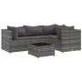 Gartenmöbel-Set 5-teilig mit grauen Polstern aus synthetischem Rattan von , Gartensets - Ref: Foro24-3308082, Preis: 344,25 €...