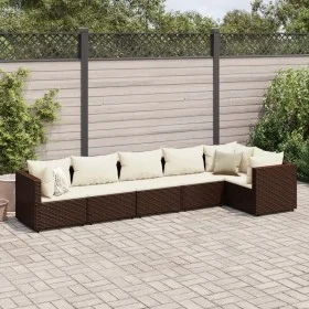 Set muebles de jardín 6 piezas y cojines ratán sintético marrón by , Garden sets - Ref: Foro24-3308105, Price: 468,73 €, Disc...