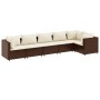 Set muebles de jardín 6 piezas y cojines ratán sintético marrón by , Garden sets - Ref: Foro24-3308105, Price: 508,07 €, Disc...