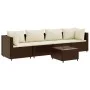Set muebles de jardín 5 piezas y cojines ratán sintético marrón de , Conjuntos de jardín - Ref: Foro24-3308009, Precio: 308,2...
